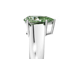 White gold Fancy Green Pear  Solitaire Diamond Ring with Tapered Band and Four-Prong Setting_98