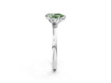 White gold Fancy Green Pear  Solitaire Diamond Ring with Thin Band and Four-Prong Setting_26