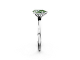 White gold Fancy Green Pear  Solitaire Diamond Ring with Thin Band and Four-Prong Setting_5