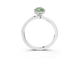 White gold Fancy Green Pear  Solitaire Diamond Ring with Thin Band and Four-Prong Setting_51