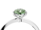White gold Fancy Green Pear  Solitaire Diamond Ring with Thin Band and Four-Prong Setting_52