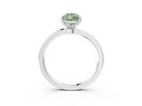 White gold Fancy Green Pear  Solitaire Diamond Ring with Thin Band and Four-Prong Setting_6