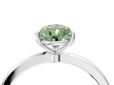White gold Fancy Green Pear  Solitaire Diamond Ring with Thin Band and Four-Prong Setting_7