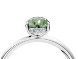 White gold Fancy Green Pear  Solitaire Diamond Ring with a Classic Band and Four-Prong Setting 4