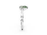 White gold Fancy Green Pear  Solitaire Diamond Twisted Band with Four-Prong Setting_113