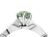 White gold Fancy Green Pear  Solitaire Diamond Twisted Band with Four-Prong Setting_120