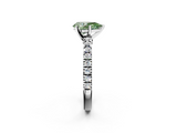 White gold Fancy Green Pear  Solitaire Diamond with Pavé Band and Four-Prong Setting_50