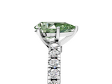White gold Fancy Green Pear  Solitaire Diamond with Pavé Band and Four-Prong Setting_57