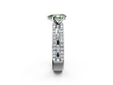 White gold Fancy Green Pear  Solitaire Diamond with Pave and Channel Set Band_92