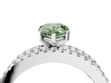White gold Fancy Green Pear  Solitaire Diamond with Pave and Channel Set Band_94