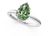 White gold Fancy Green Pear  Solitaire Engagement Ring with Cathedral Band and Four-Prong Setting_39