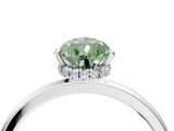 White gold Fancy Green Pear  Solitaire Engagement Ring with Cathedral Band and Four-Prong Setting_42