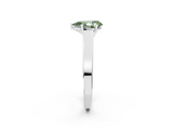 White gold Fancy Green Pear  Solitaire Engagement Ring with Four-Prong Setting and Tapered Band_5
