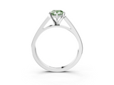 White gold Fancy Green Pear  Solitaire Engagement Ring with Four-Prong Setting and Tapered Band_6