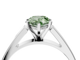 White gold Fancy Green Pear  Solitaire Engagement Ring with Four-Prong Setting and Tapered Band_7