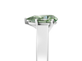 White gold Fancy Green Pear  Solitaire Engagement Ring with Four-Prong Setting and Tapered Band_8