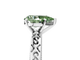 White gold Fancy Green Pear  Solitaire Engagement Ring with Scrollwork Band and Four-Prong Setting_118