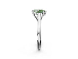 White gold Fancy Green Pear  Solitaire Engagement Ring with Six-Prong Setting and Classic Band 3