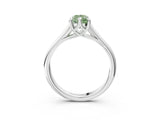 White gold Fancy Green Pear  Solitaire Engagement Ring with Six-Prong Setting and Classic Band 4