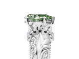 White gold Fancy Green Pear  Solitaire Filigree Engagement Ring with Halo and Prong Setting_119