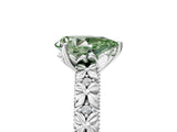 White gold Fancy Green Pear  Solitaire Floral Milgrain Engagement Ring_57