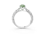 White gold Fancy Green Pear  Solitaire Floral Milgrain Engagement Ring_58