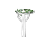 White gold Fancy Green Pear  Solitaire Heart Prong Engagement Ring with Tapered Band_84