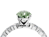 White gold Fancy Green Pear  Solitaire Marquise Side Stone Prong Setting Ring_48