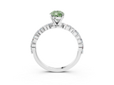 White gold Fancy Green Pear  Solitaire Marquise Side Stone Prong Setting Ring_48