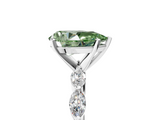 White gold Fancy Green Pear  Solitaire Marquise Side Stone Prong Setting Ring_49