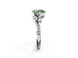 White gold Fancy Green Pear  Solitaire Marquise Twist Band with Six-Prong Setting_117