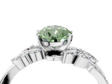 White gold Fancy Green Pear  Solitaire Marquise Twist Band with Six-Prong Setting_119