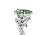 White gold Fancy Green Pear  Solitaire Marquise Twist Band with Six-Prong Setting_119