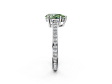 White gold Fancy Green Pear  Solitaire Pavé Band Prong Setting Ring_22