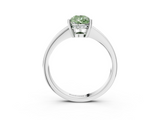 White gold Fancy Green Pear  Solitaire Pavé Band Prong Setting Ring_23