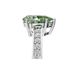 White gold Fancy Green Pear  Solitaire Pavé Band Prong Setting Ring_25