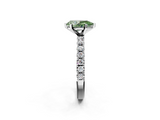 White gold Fancy Green Pear  Solitaire Pavé Band with Four-Prong Setting_166