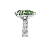 White gold Fancy Green Pear  Solitaire Pavé Band with Four-Prong Setting_170