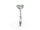 White gold Fancy Green Pear  Solitaire Pavé Band with Four-Prong Setting_64