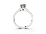 White gold Fancy Green Pear  Solitaire Pavé Band with Four-Prong Setting_65