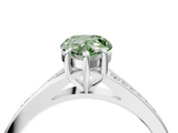White gold Fancy Green Pear  Solitaire Pavé Band with Four-Prong Setting_66