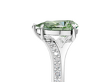 White gold Fancy Green Pear  Solitaire Pavé Band with Four-Prong Setting_67