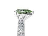 White gold Fancy Green Pear  Solitaire Pavé Diamond Engagement Ring with Four-Prong Setting_161