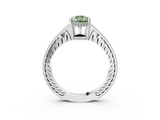 White gold Fancy Green Pear  Solitaire Pavé Diamond Milgrain Engagement Ring with Four-Prong Setting_50
