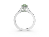 White gold Fancy Green Pear  Solitaire Pave Diamond Engagement Ring with Prong Setting_23