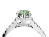 White gold Fancy Green Pear  Solitaire Pave Diamond Engagement Ring with Prong Setting_24