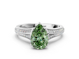 White gold Fancy Green Pear  Solitaire Pave Split Shank Engagement Ring with Six-Prong Setting_54