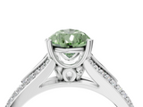 White gold Fancy Green Pear  Solitaire Pave Split Shank Engagement Ring with Six-Prong Setting_57
