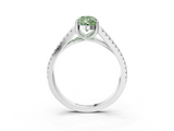 White gold Fancy Green Pear  Solitaire Split Shank Pavé Diamond Engagement Ring_391