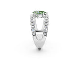 White gold Fancy Green Pear  Solitaire Split Shank Pave Diamond Ring_51